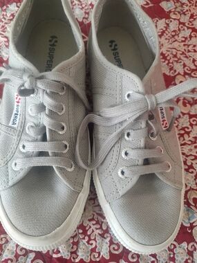 Superga Kids Light Grey Canvas Sneakers